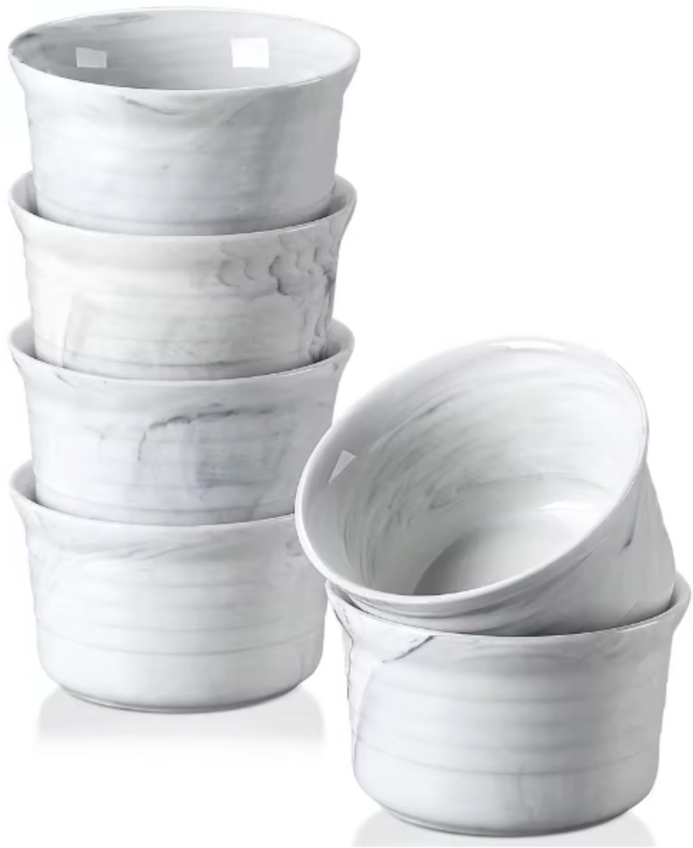 Royal Serviesset – Ronde schaal – 6 stuks – 290ML – Marmer Look – Braadslede