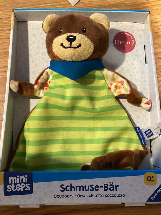 Ravensburger Ministeps 4155 - Doudou Ours Avec Hochet Et Nœuds De Dentition - Jouet Bébé Dès La Naissance