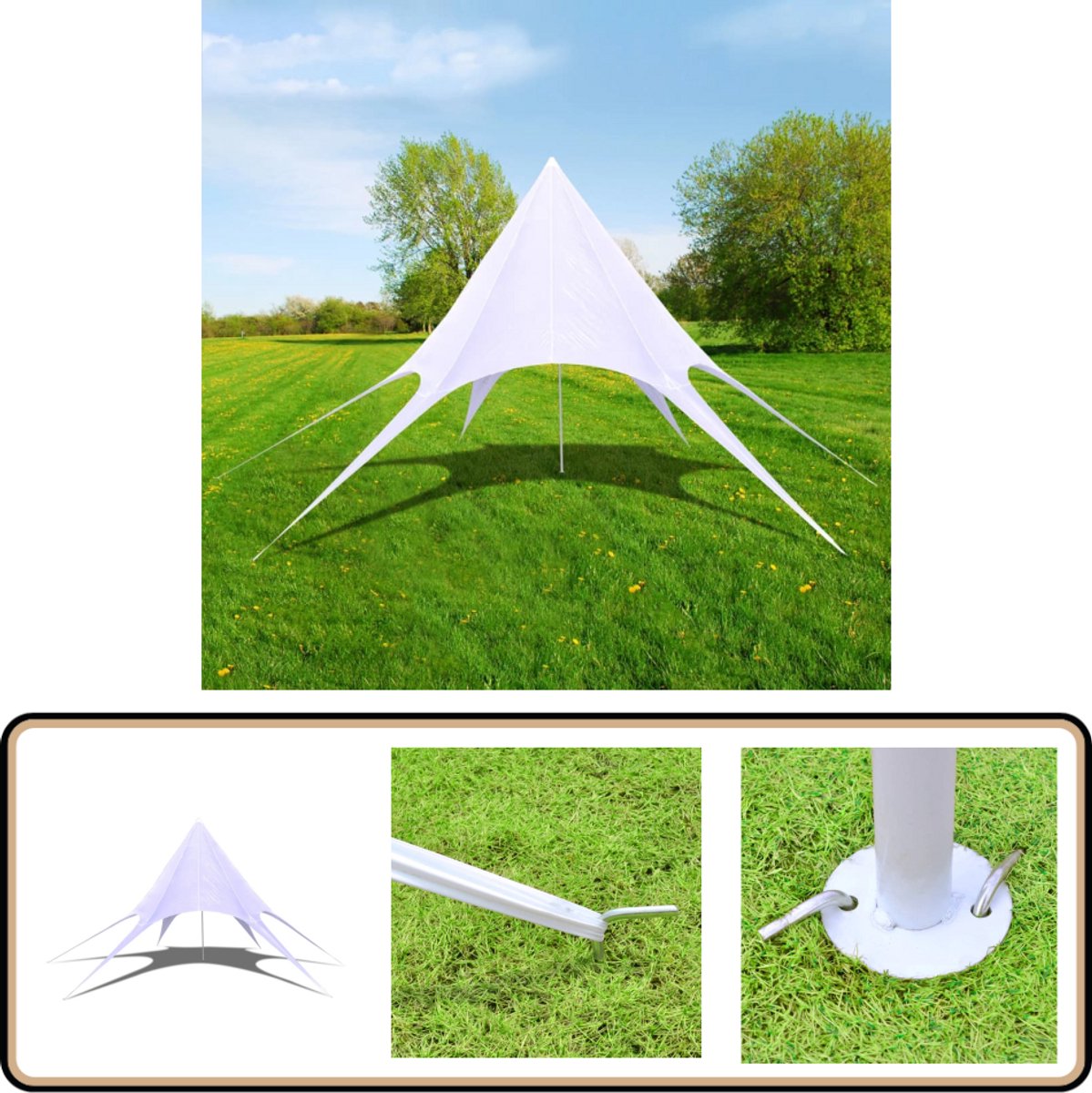 VidaXL Partytent - Zeshoekige piramidetent Estrella 10 m