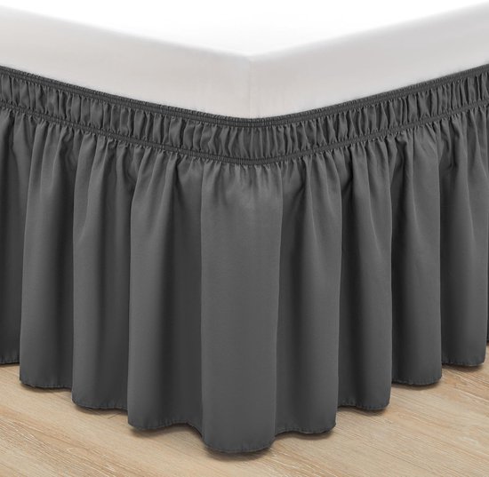Tour De Lit Simple RIMELA - Hauteur 38 Cm, élastique, Pour Lit 90x190 Cm, En Polyester Brossé Doux, Installation Facile