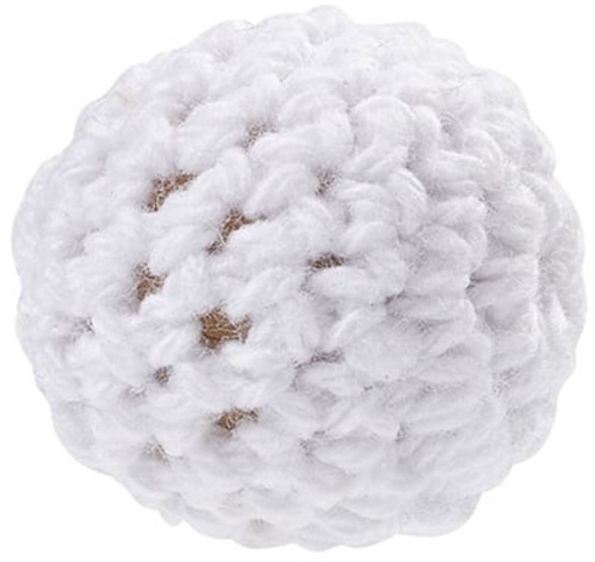 Gehaakte kraal voor speenketting 2pcs. x 20mm, Wit