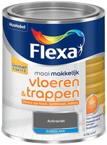 Flexa - Mooi Makkelijk Vloeren & Trappen Zijdeglans - Antraciet - Mengverf - 750 Ml