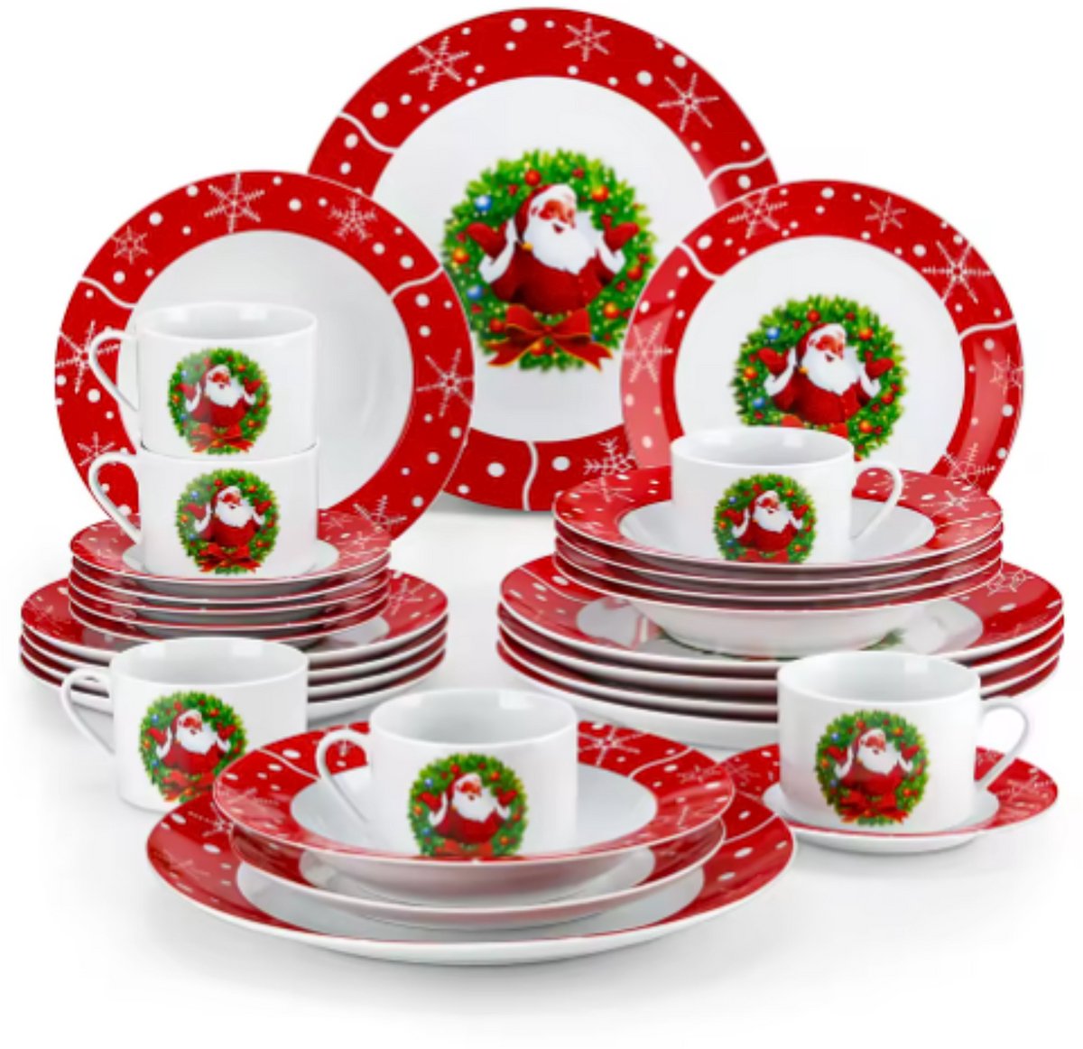Haute Serviesset – 6 persoons – 30 delig – Wit Keramisch – Serviesset – Breakfast Plates