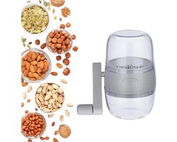 Grijs - Handmatige notenhakker met handvat - Gedroogd fruitmolen met handslinger - Keuken multifunctionele hakselaar Hakselaar - Voor noten Walnoot Pecan Gember Knoflook - Voor het maken van ingrediënten