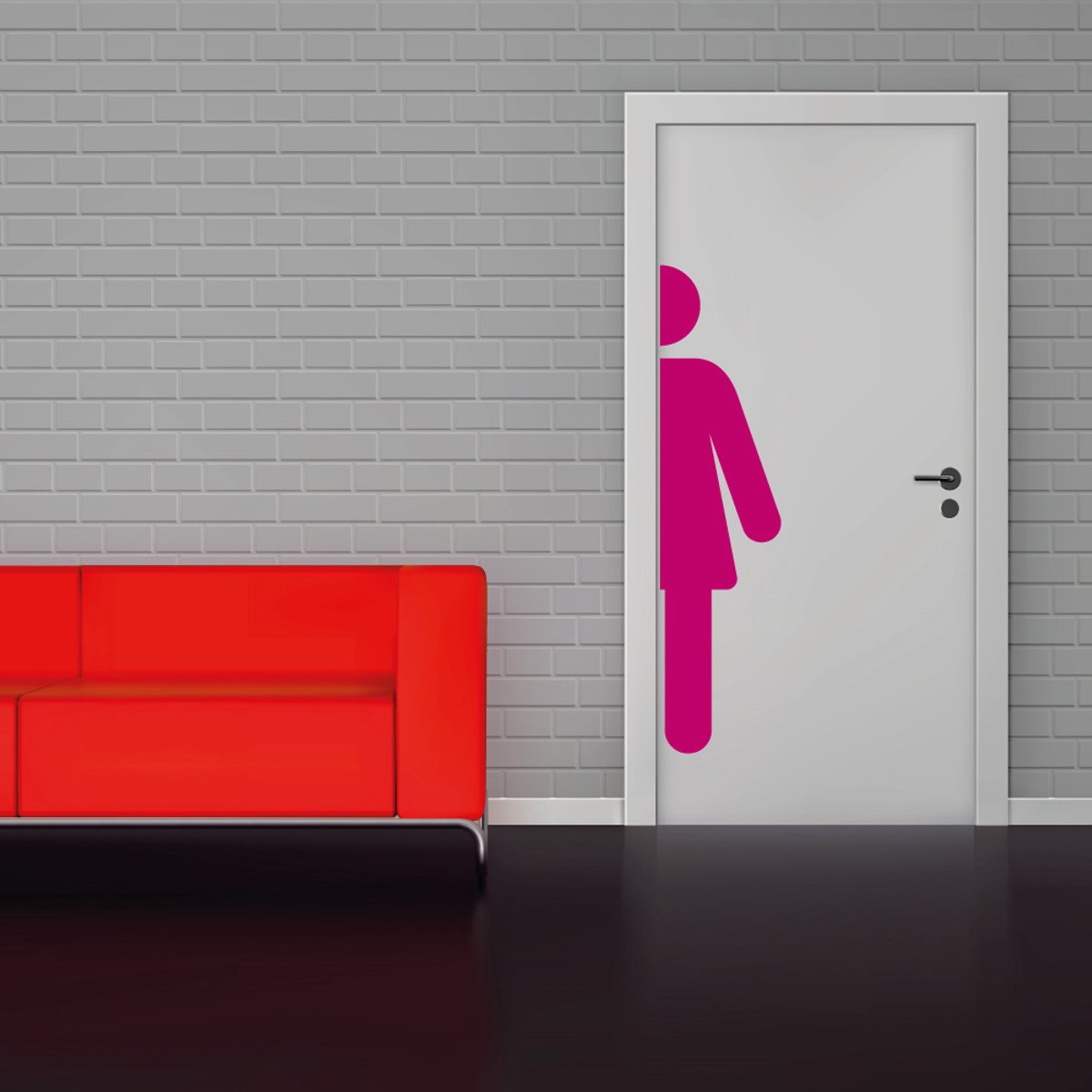 Toilet sticker vrouwen wc - Bruin - 160 x 40 cm muurstickers toilet overige stickers - toilet op Prijzenvolger.com