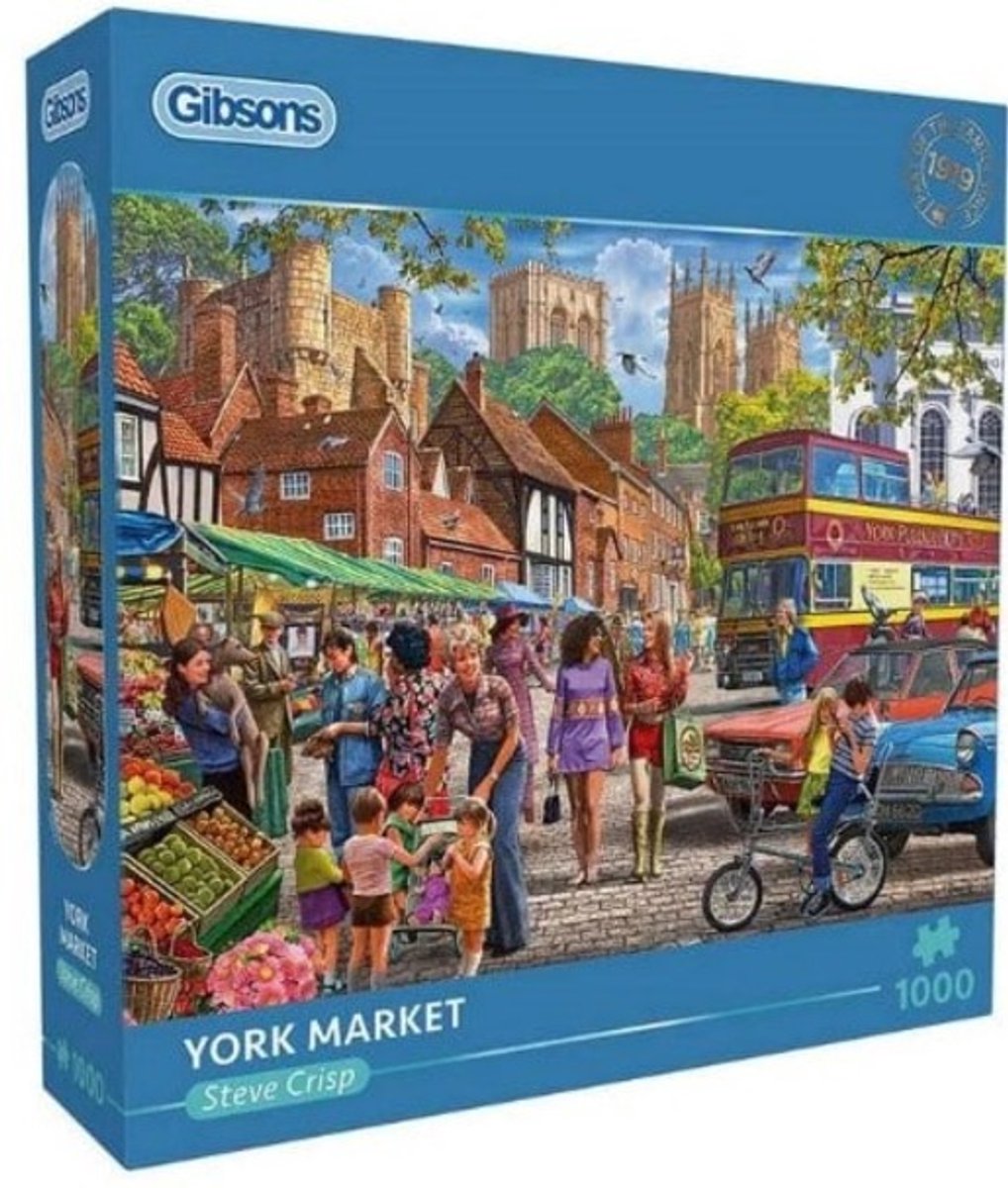 Gibsons - York Market (door Steve Crisp) - 1000 stukjes 68×49cm (b×h) - Legpuzzel voor volwassenen