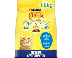 Friskies droogvoer voor katten - zalm, tonijn & groenten - kattenbrokken voor gesteriliseerde katten- 1.5kg
