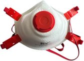 Handanhy - Mondkapje- Stofkap - FFP3 - met ventiel - 10 stuks - Rood Wit - Beste Kwaliteit Koop
