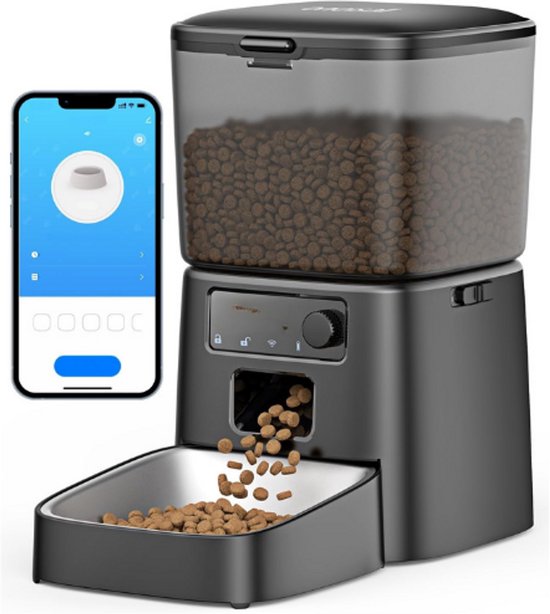 PETKIT Automatische Kattenvoerautomaat Met Camera, 1080P HD, 5L Dubbele Trechter Voerbak Voor Katten Honden Ai Functie Tweewegaudio 2 4g Wifi App Besturing Roestvrijstalen Kom 1546712239