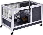 ApexArte® Konijnenhok voor Buiten - Konijnenren - Konijnenkooi voor Binnen