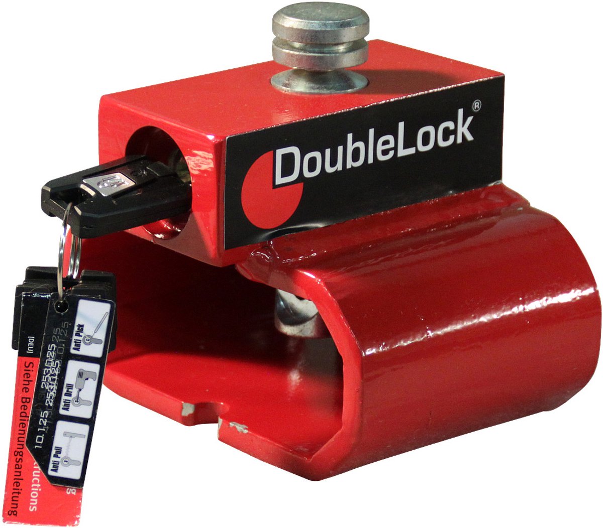Disselslot Triangle Lock Red SCM - Koppelingsslot - SCM goedgekeurd - Voor aanhanger, caravan en trailer - Aanhangerslot