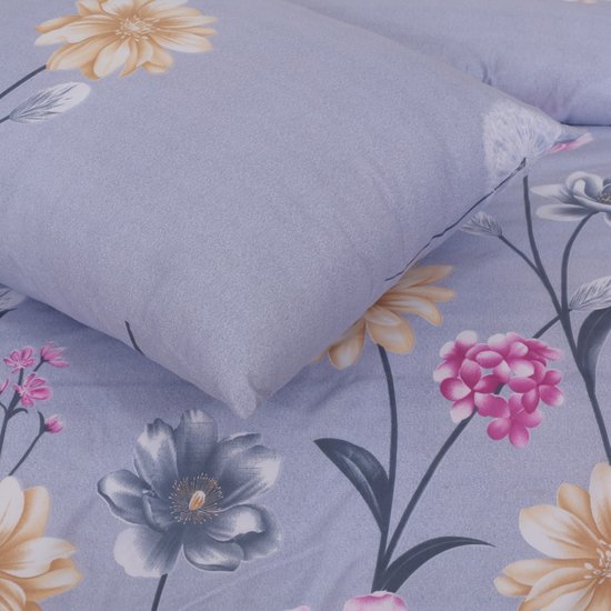 Gestreept Bedrukt Dekbed 220×240 Cm Voor 2 Personen, 4 Seizoenen, 200 G M%c2%b2 Lichtbruin Omkeerbaar Inclusief 2 Kussenslopen