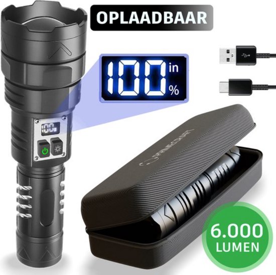 PrimeCraft® Zaklamp LED Oplaadbaar en SOS functie
