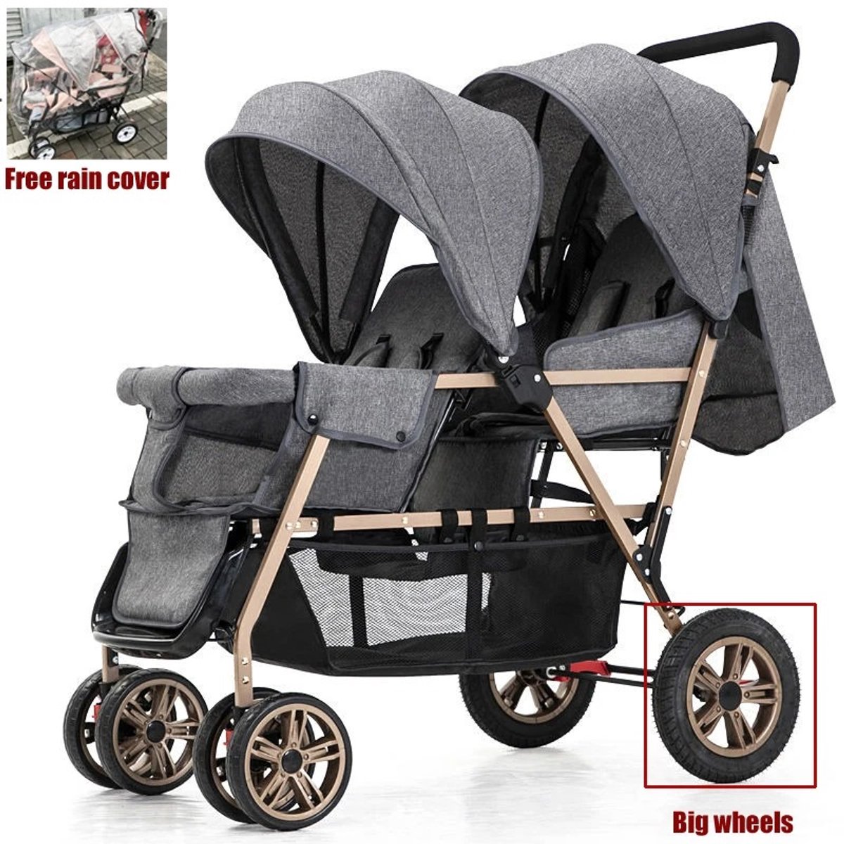 Tweelingkinderwagen - Buggy - Buggy Inklapbaar - Buggy's - Kinderwagen - Kinderwagens - Tweeling - Kinderwagens & Buggy's - Kinderen - Baby - Baby's