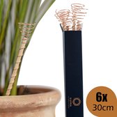 Kupra Elektrocultuur - Electrocultuur - 6x Kopperen Antennes - 30cm - Koperen Spoel Antenne - Set van 6 Koperen Stokken met Spiraal voor Snelle Plantengroei in Moestuin, Plantenpotten & Tuin