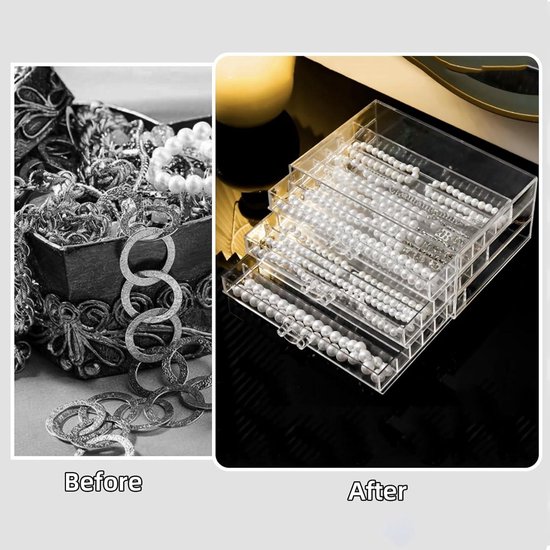 Sprankelende diamanten 3-laags acryl sieraden organizer box kan Sprankelende diamanten 3-laags acryl sieraden organizer box kan