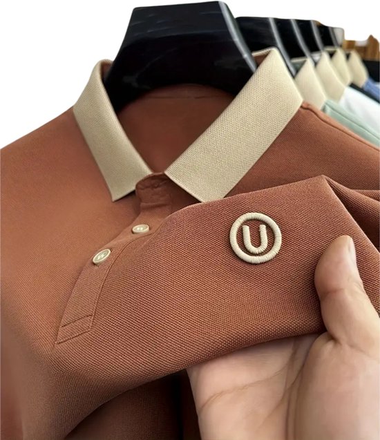 Bovista Golf Shirt Heren - T-shirt - Golfkleding - Golfen - Golf Accessoires - Polo Shirt - Lichtbruin - Maat L van Bovista — afbeelding 3