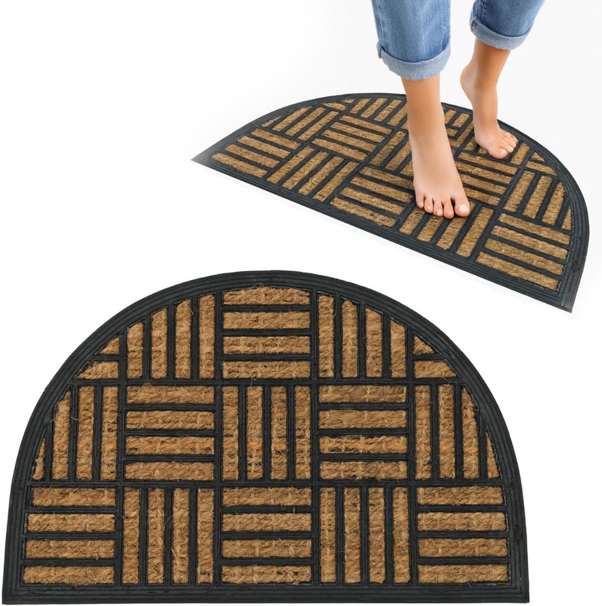 ApexArte® Borstelmat Voor Buiten – Voetenveger Van Kokusrubber – Deurmat Binnen Antislip