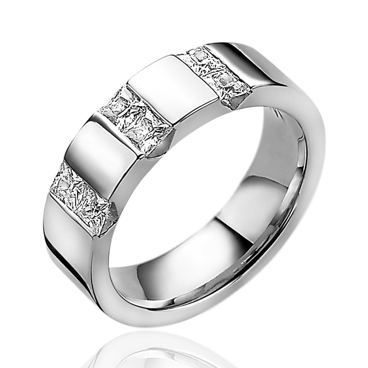 Mart Visser by ZINZI zilveren ring met princess geslepen zirconia's MVR20