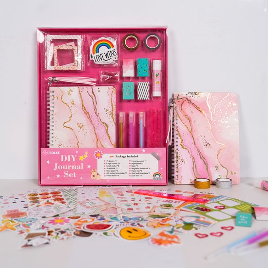 Bolke® - knutselen meisjes - knutselpakket meisjes - knutselen meisjes 5-6-7-8 jaar - dagboek - dagboek meisje - knutselen meisjes 12 jaar creatief