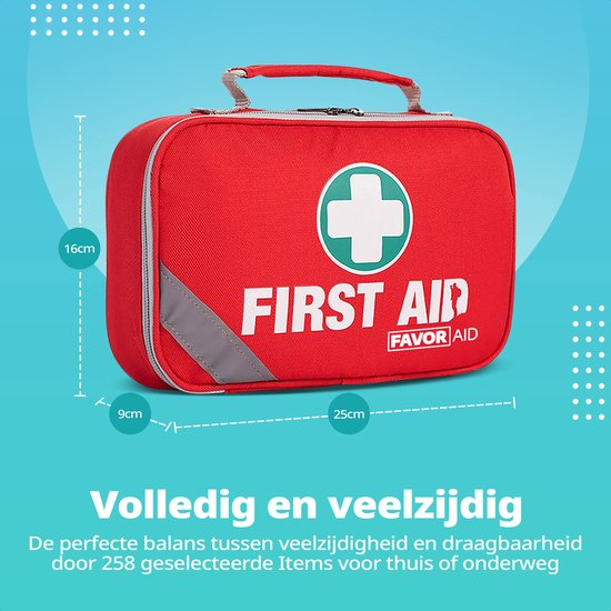 FavorAid 258-delige EHBO kit - ehbo koffer - verbanddoos - verband - noodpakket