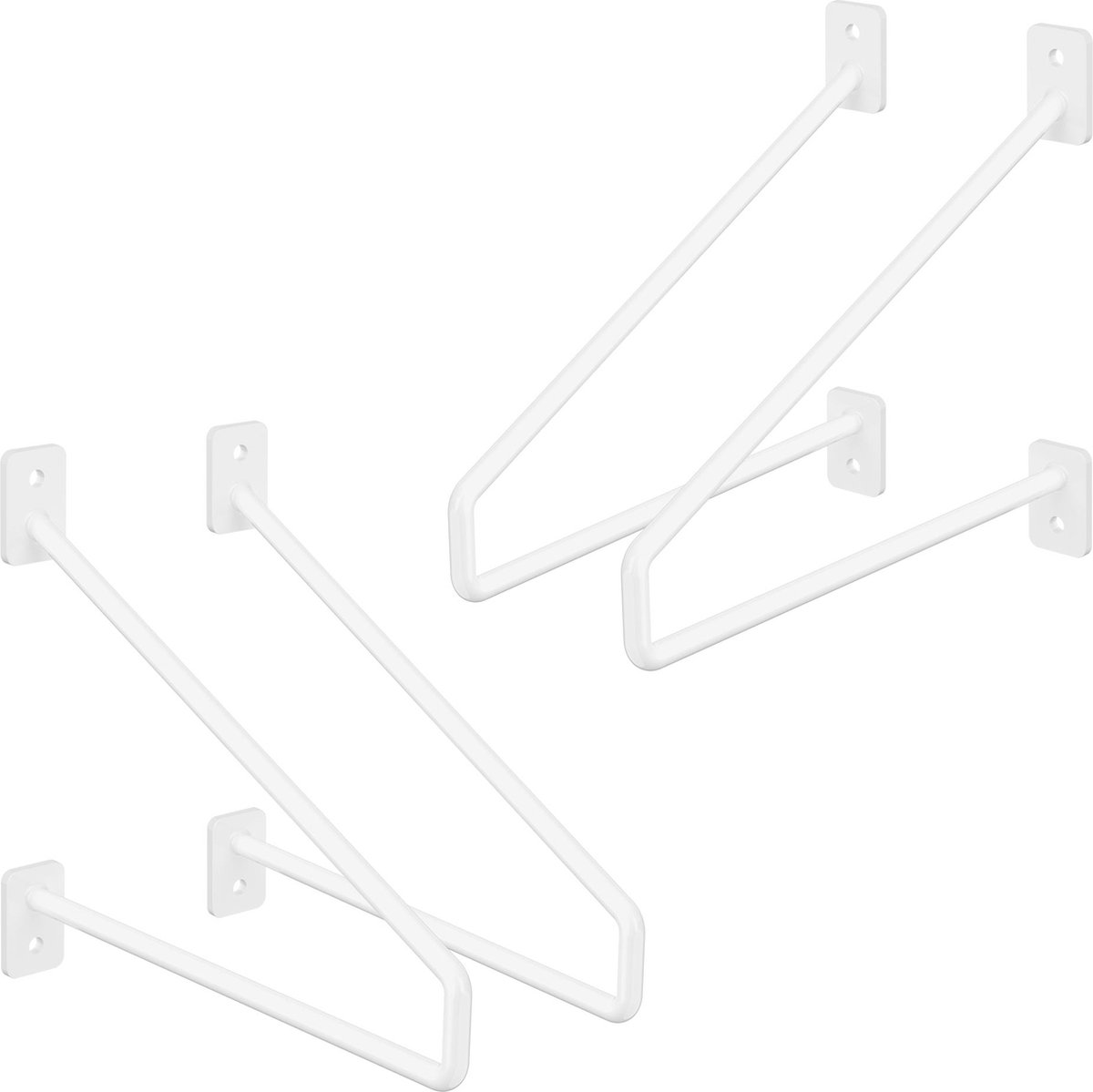 Set van 2 muurbeugels Plankdrager 2x 220 x 180 mm wit staal ML design