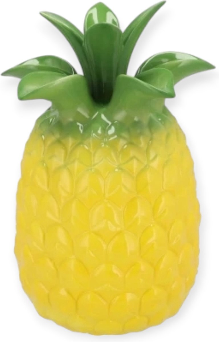 DK Design Bloemenvaas Tropical Pineapple - ananas vaas - geel - D16 x H22 cm