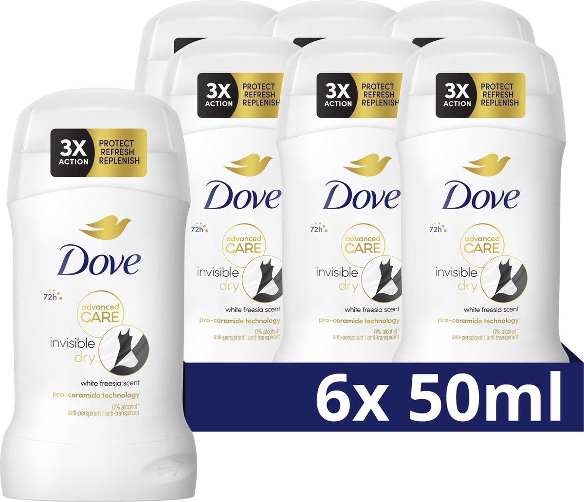 Goedkoopste Dove Advanced Care Anti-Transpirant Deodorant Stick - Invisible Dry - 6 x 50 ml - Voordeelverpakking
