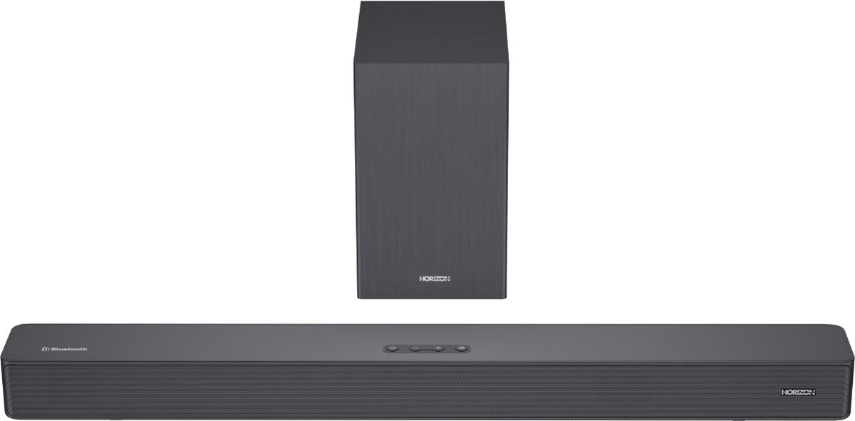 Afbeelding 3 van Horizon Soundbar met Subwoofer voor TV - Werkt op alle TV's - Bluetooth - 2.1CH - 60W - Kleine Soundbar met Afstandsbediening - Speaker - Antraciet