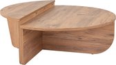 Vente-unique Set de 2 tables basses - Marron Atlantique - ALOEVA L 90 cm x H 30 cm x P 90 cm