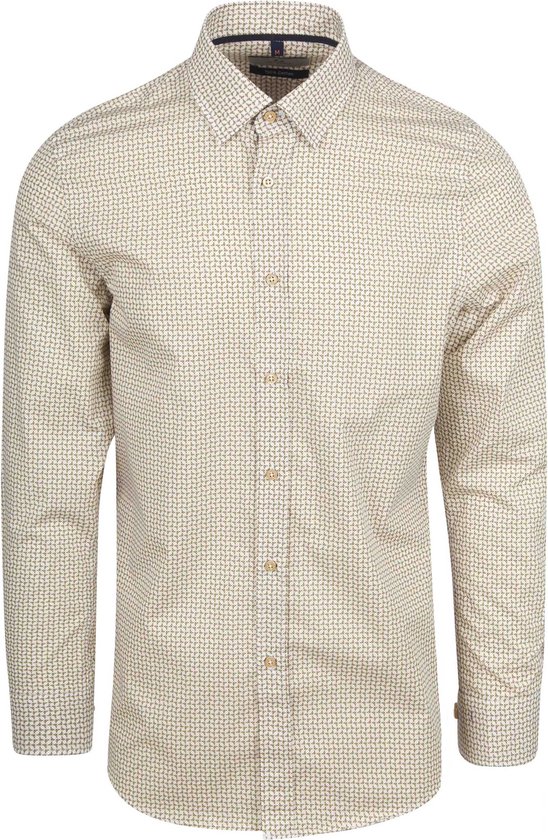 Chemise beige imprimée - Taille M - Homme - Chemise décontractée