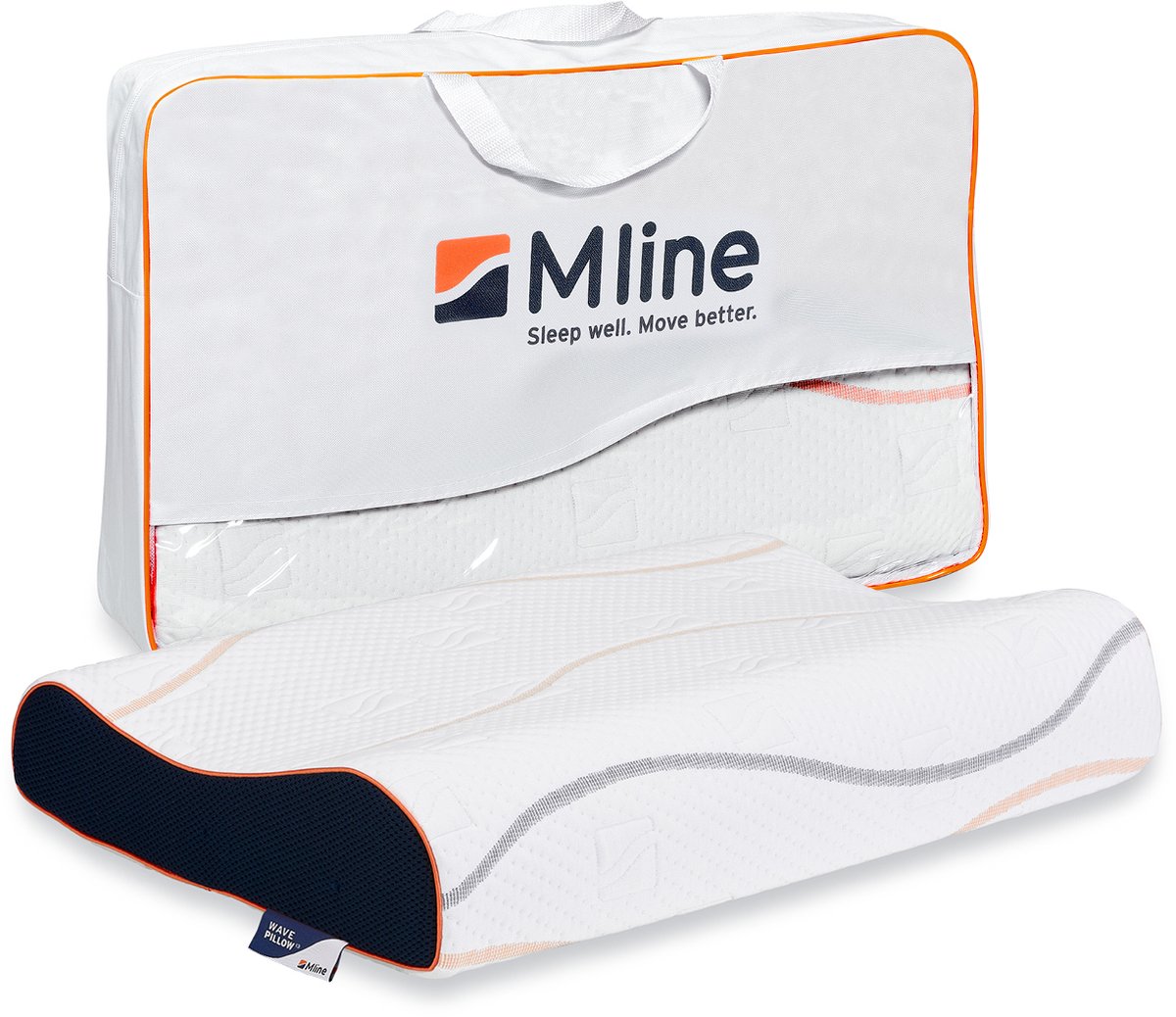 M line Wave Pillow ergonomisch hoofdkussen – traagschuim slaapkussen – medium - anti-allergeen – tegen nek- en rugklachten – 10 cm hoog