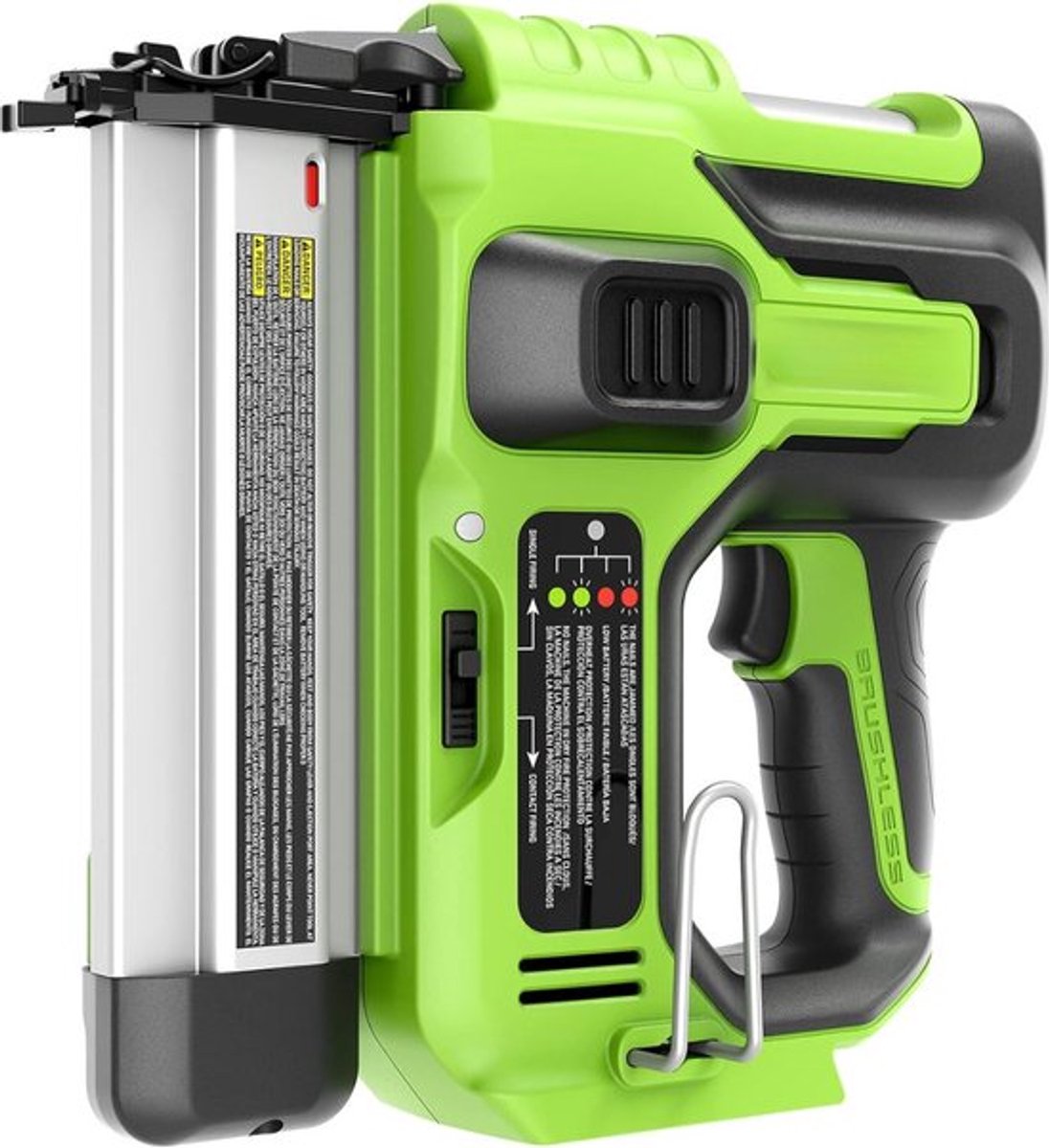 Professioneel Nagelpistool – Spijkerpistool – 24 Volt Batterij – Luchtdruk – 110 Sijkers/Minuut – Pneumatisch – Groen