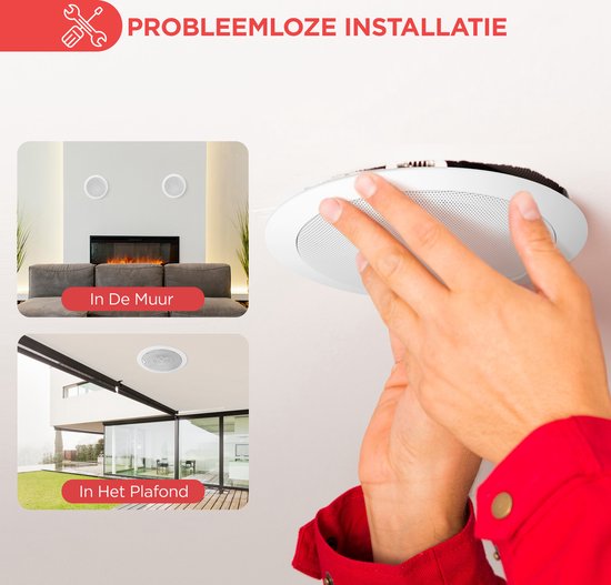 Pyle Luidsprekers - Plafondluidsprekers- Wandluidsprekers- Plafondspeakers- Inbouwluidsprekers voor Thuis - 2-Weg Speakers voor Plafond- 150 Watt - Wit — afbeelding 5
