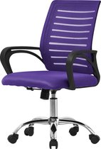 Bol.com Ergonomische bureaustoel met armleuningen Mesh stof Paars met wielen ML design aanbieding