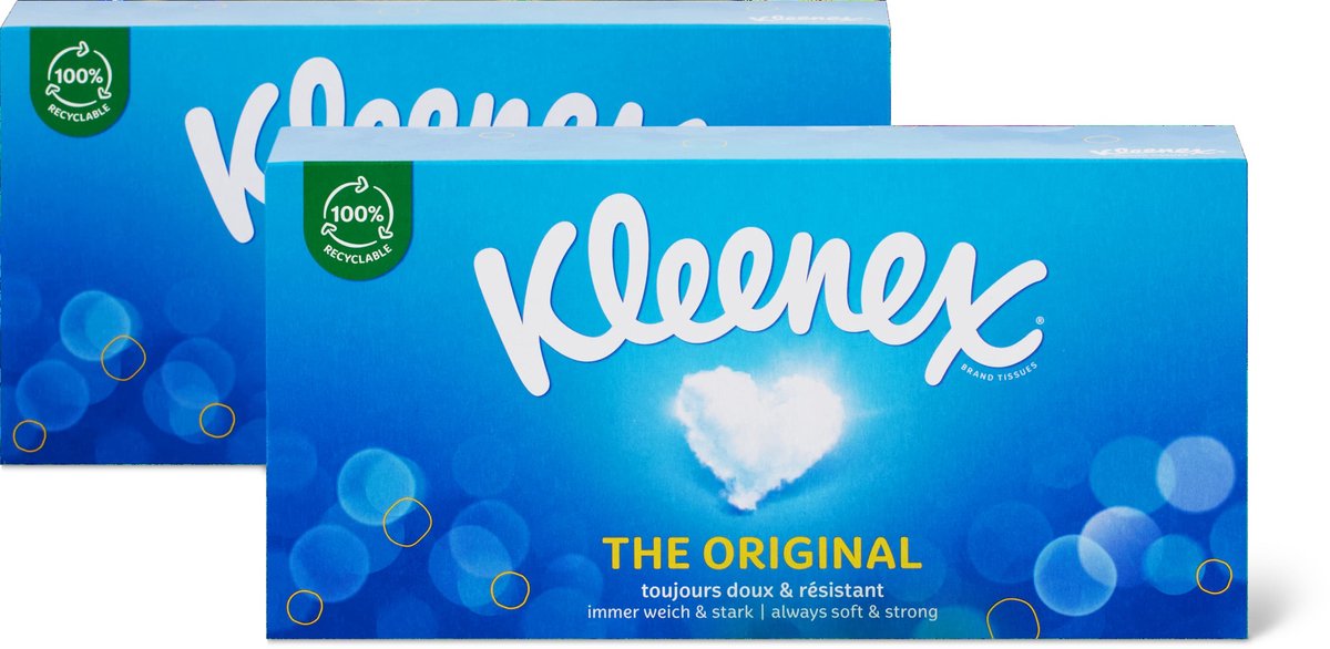 Goedkoopste Kleenex Original Tissuebox 2-pack totaal 144 Zakdoekjes