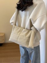 Without Lemon - Unisex Puffer Bag - Schouder Tas - Crossbody - Lichtgewicht - Handig - Mode - Compact - 20x30x10cm - Wit/Creme