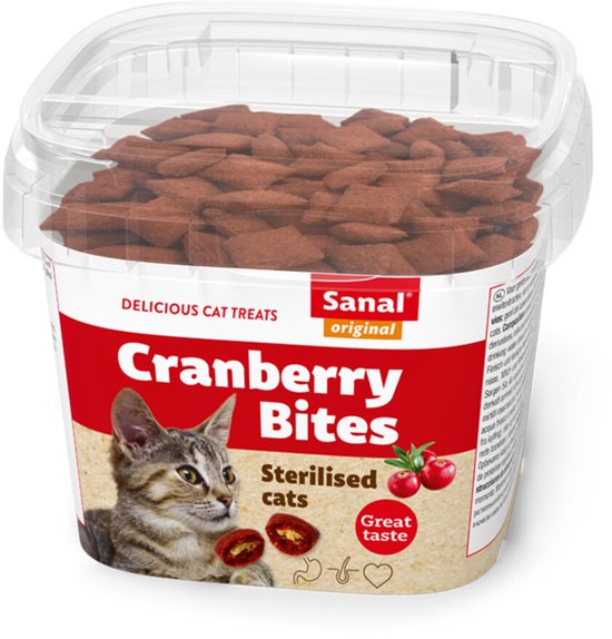 Sanal Kat Bites Cranberries - Kip - 6 x 75 gr - Voordeelverpakking