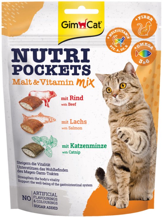 GimCat Nutri Pockets Multi-Vitamin Mix - 10 x 150 gr - Voordeelverpakking