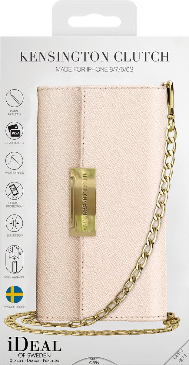 iDeal of Sweden Crossbody Wallet Saffiano voor iPhone 8/7/6/6s/SE Beige