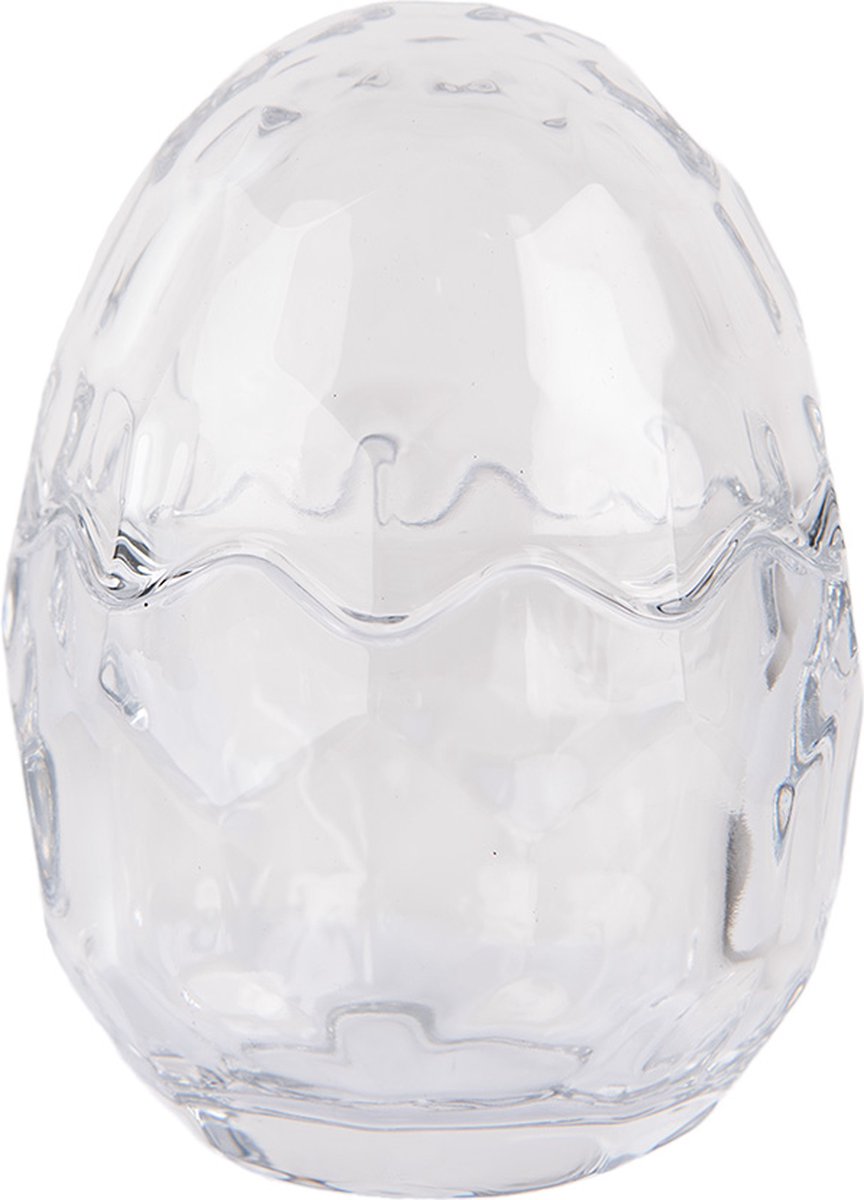 Clayre & Eef Glazen potje Ei Ø 9x12 cm Transparant Glas