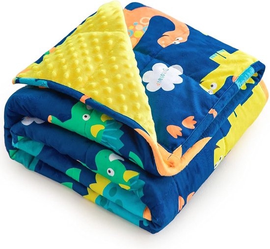 Sivio-Verzwaringsdeken Kind 1,3kg - 90 x 120cm - Zwaartedeken - Weighted Blanket Kinderen - Flanel Verzwaarde Deken - Oeko Tex Keurmerk-Kind Beter slapen-Minky Blauw