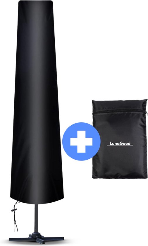 LunaGood® Parasolhoes - 250x60 cm - Weerbestendig - Oxford 210D - Zwart - Zonder stok