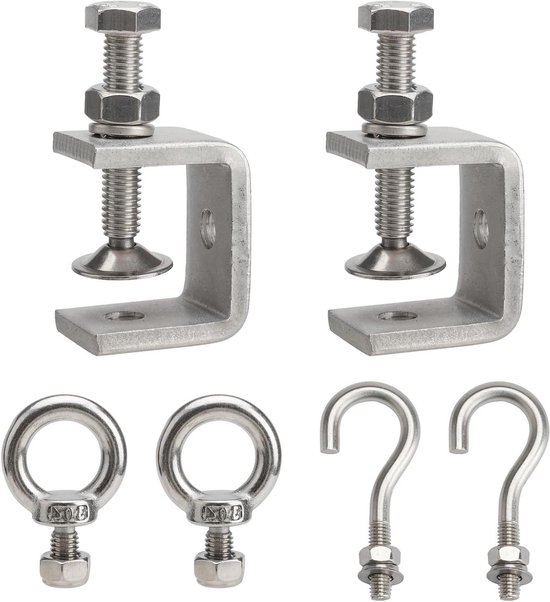 LOT DE 3 serre-joints en C en acier inoxydable avec crochet