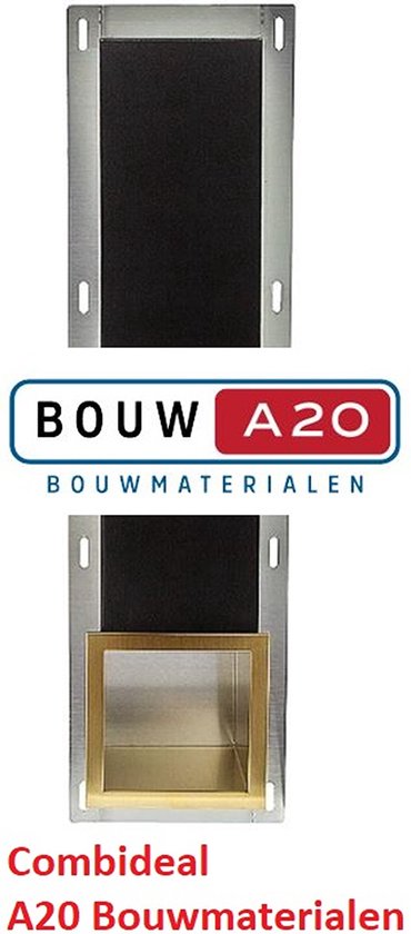 Foto: A20 bouwmaterialen combideal aloni inbouw reserve toiletrolhouder rvs incl inzetstuk geborsteld goud