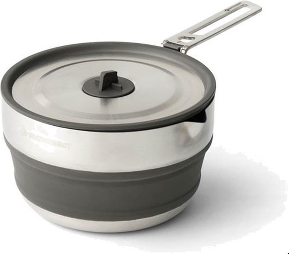 Sea To Summit - Roestvrij Staal - Camping - Opvouwbare Pan - 1.8l - Zilver - Campingpan