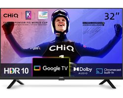 CHiQ L32H7G - Smart TV 32 Inch - HD - Google TV - Randloos Ontwerp - Google Assistent CHiQ L32H7G - Smart TV 32 Inch - HD - Google TV - Randloos Ontwerp - Google Assistent