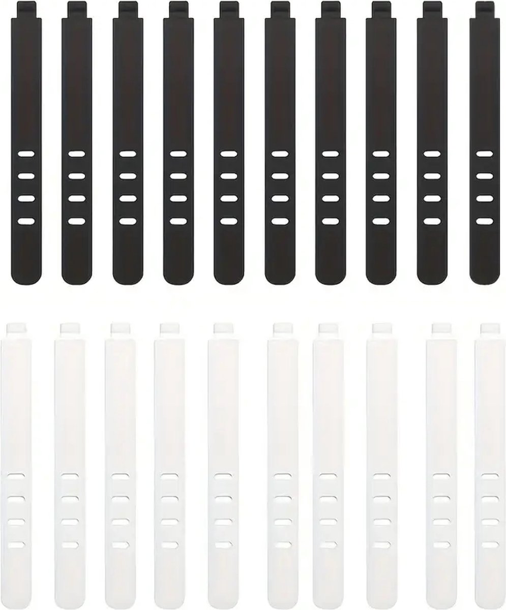 Soft Tie flexibel herbruikbare set 10 stuks wit