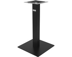 ML-Design I-Design tafelonderstel enkel zwart 72 cm hoog gepoedercoat staal met metalen tafelkolom en 43x43 cm bodemplaat geschikt voor eettafels binnen & buiten inclusief bevestigingsmateriaal voor stevige montage en industriële stijl