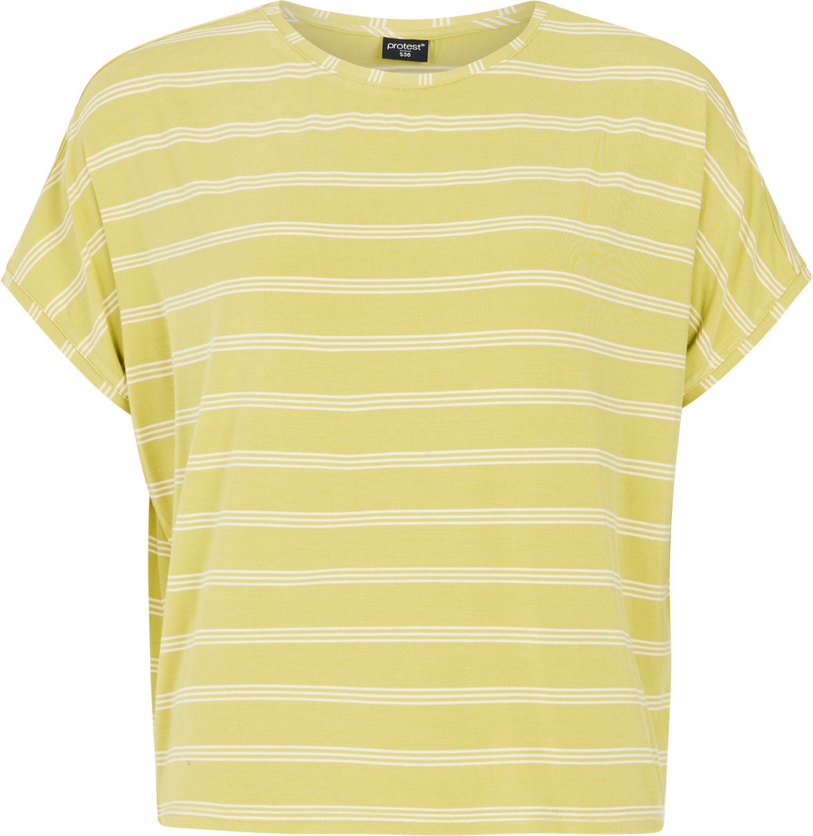 Protest Prtadalia – T shirt Dames – Korte mouwen – Ronde hals – Loose fit Groen